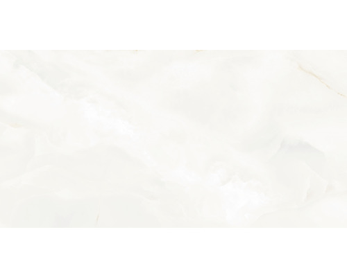Feinsteinzeug Bodenfliese Bianco Creme Onyx 60x120 cm weiß grau beige glänzend rektifiziert-0