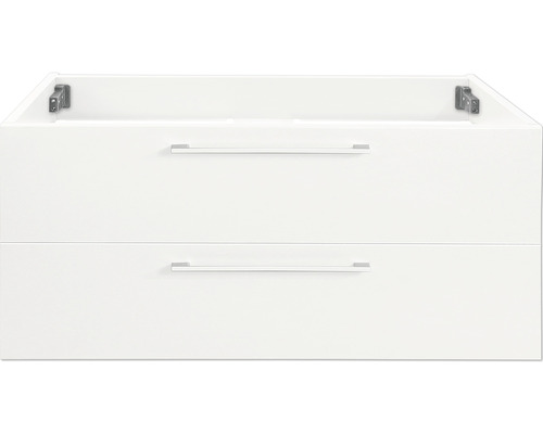 Waschbeckenunterschrank Differnz Somero 60x45x38 cm ohne Waschbecken weiß hochglanz Waschtischunterschrank mit zwei Schubladen