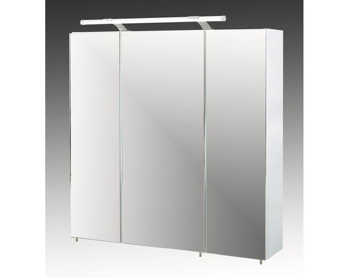 Spiegelschrank Möbelpartner Dorina 3-türig 70x16x75 cm weiß