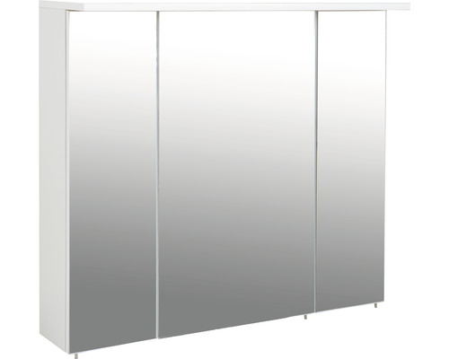 Spiegelschrank Möbelpartner Profil 3-türig 80,5x16x72,3 cm weiß
