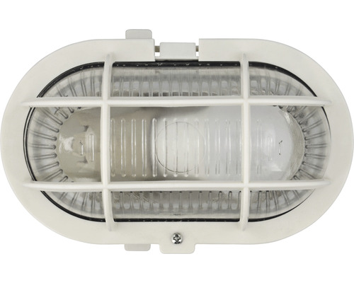 Ovale Außenleuchte mit Schutzgitter