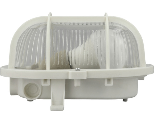 Wandleuchte aus Kunststoff mit klarem Lampenschirm