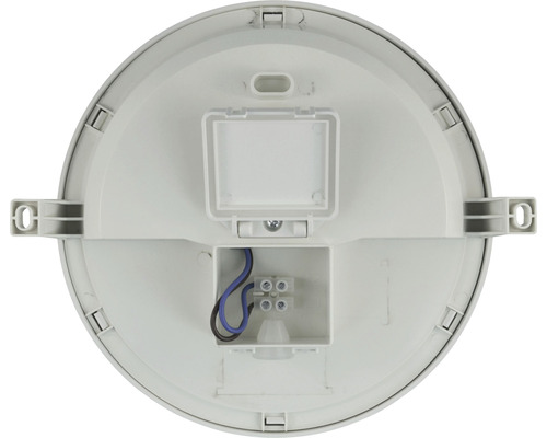 Rückseite einer runden Deckenleuchte mit sichtbaren Anschlussklemmen