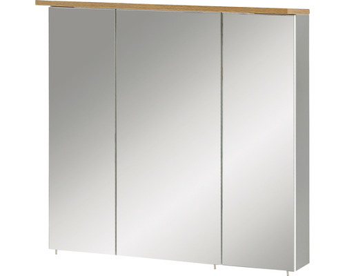 Spiegelschrank Möbelpartner Prfil 3-türig 70,5x16x72,3 cm grau