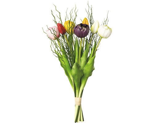 Kunstblume Tulpenbund gefüllt 7er Höhe: 43 cm bunt