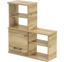 Holzregal mit Schublade und offenen Fächern
