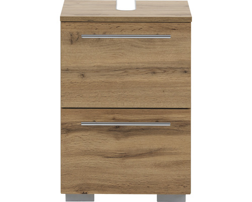 Waschtischunterschrank mit zwei Schubladen und Griffen