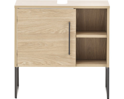 Waschtischunterschrank mit Tür, offenem Fach und Metallbeinen