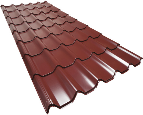 Dachplatte aus Metall mit Ziegelmuster
