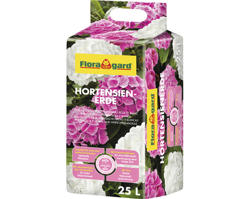 Hortensienerde Floragard für rosa- & weiß-blühende Hortensien 25 L