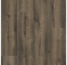 Nahaufnahme von Laminatboden in Holzoptik
