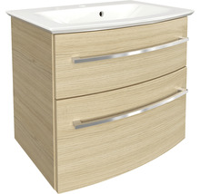 Waschtischunterschrank mit zwei Schubladen und Keramikwaschbecken