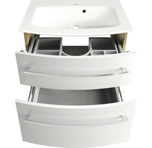 Waschtischunterschrank mit zwei Schubladen und Keramikwaschbecken