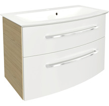 Waschbeckenunterschrank mit zwei Schubladen und Griffen