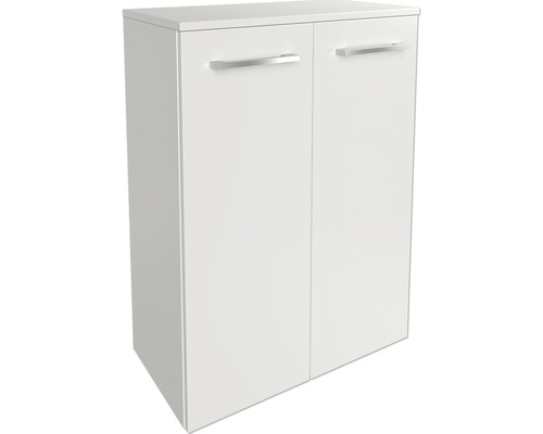 Doppel-Midischrank Fackelmann B.Style 60,2x82,5x32 cm weiß/weiß Waschbeckenunterschrank mit zwei Türen und Griffen