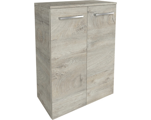 Waschbeckenunterschrank mit zwei Türen und Griffen