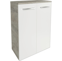 Waschbeckenunterschrank mit zwei Türen und Griffen