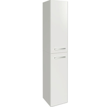 Weißer Badezimmer-Hochschrank mit zwei Türen und Griffen