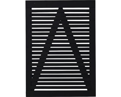 Einzeltor PLUS Osaka 100 x 136 cm RAL 9005 schwarz Fensterladen mit Dreiecksmuster für den Aussenbereich