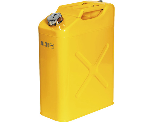 Gelber Kraftstoffkanister aus Metall