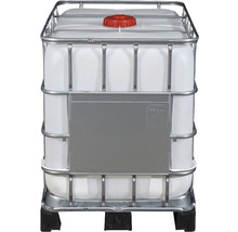 IBC Container auf PE Palette 600 l mit DN 150 Einfüllöffnung und DN 50 Auslauföffnung