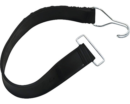 Spanngurt mit Haken und Drahtlasche für Rollbehälter Gummi schwarz 400x37 mm Batteriehalteriemen mit Haken und Metallverschluss