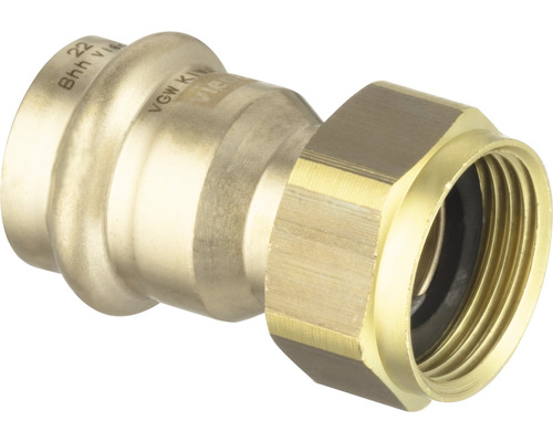Verschraubung Viega Sanpress flachdichtend mit Überwurfmutter 22x1 1/2" IG 305260 Pressfitting mit Innengewinde aus Metall