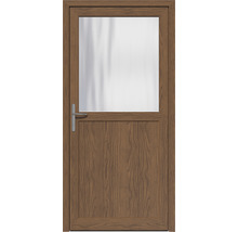 Holztür mit Glaseinsatz und Griff