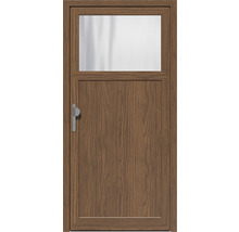 Holztür mit Glaseinsatz und Griff