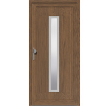Haustür mit Holzstruktur und Glaseinsatz