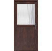 Holztür mit Glaseinsatz und Türgriff