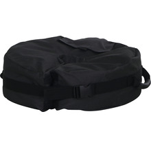 Schwarze Tragetasche aus Stoff mit Griff und Schnalle