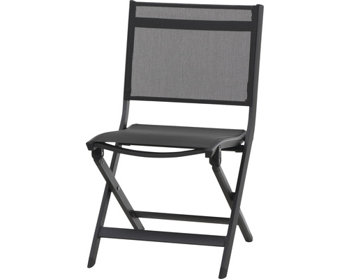 Klappstuhl Siena Garden Tesoro , matt-anthrazt Alu, Textilbezug silber schwarz Klappstuhl aus Metall und Textil für den Außenbereich