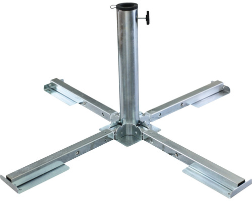 Schirmständer Klappständer silber Metall-Sonnenschirmständer mit vierbeiniger Basis