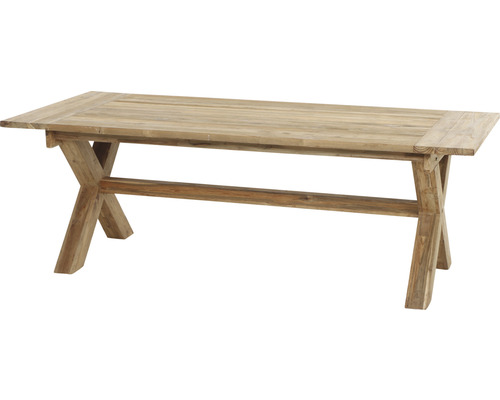 Gartentisch Siena Garden Cardiff 180 x 100 cm Gestell aus Teakholz FSC® Recycled 100% in natur, Gartentischplatte aus Teakholz FSC® Recycled 100% in natur Holztisch mit X-förmigen Beinen
