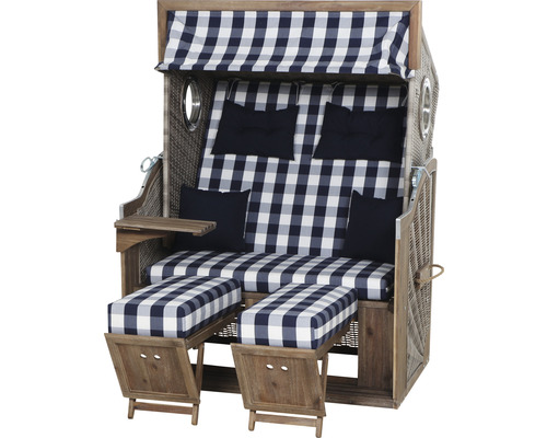 Strandkorb Trendy By DevriesGreenline135+,743 PE antique white, Akazie FSC 100%, mit Bullauge Strandkorb Trendy By DevriesGreenline135+,743 PE antique white, Akazie FSC 100%, mit Bullauge