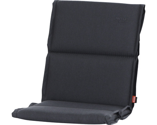 Sesselauflage Stella 96 x 46 cm grau Stuhlkissen für Gartenmöbel mit hoher Rückenlehne