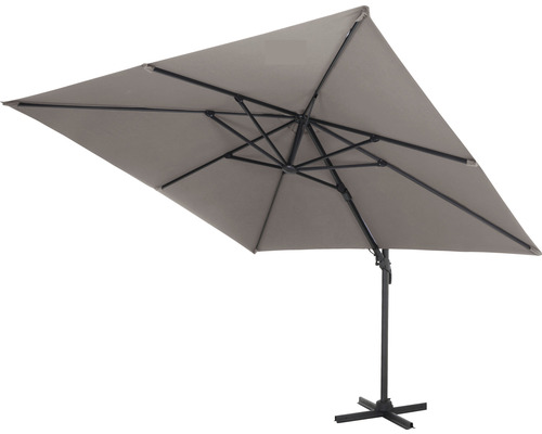 Quadratischer Sonnenschirm mit stabilem Standfuß für den Außenbereich