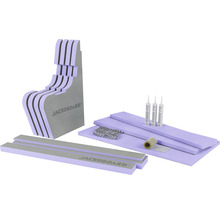 Jackoboard Baumaterialien mit Schrauben, Klebstoff und Abdichtband