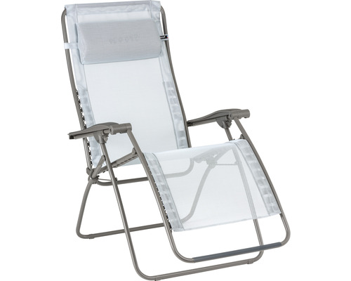 Relaxsessel Lafuma Relax RSXA Clip, Batyline ciel Batyline ciel / Stahl titane Relaxliege mit verstellbarer Kopfstütze und Armlehnen