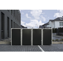 Mülltonnenbox HIDE 4-fach 140 l 241,6 x 63,4 x 115,2 cm schwarz