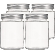 Einmachglas, Konservenglas myRex mit GPI-Drehverschluss silber 355 ml 4 Stk. inkl. Deckel