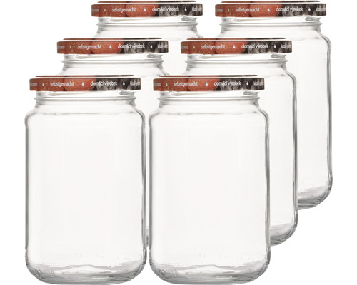 Einmachglas, Konservenglas mit Twist-Off-Verschluss 370 ml 6 Stk inkl. Deckel Einmachgläser Set, bestehend aus sechs leeren Gläsern mit Deckel
