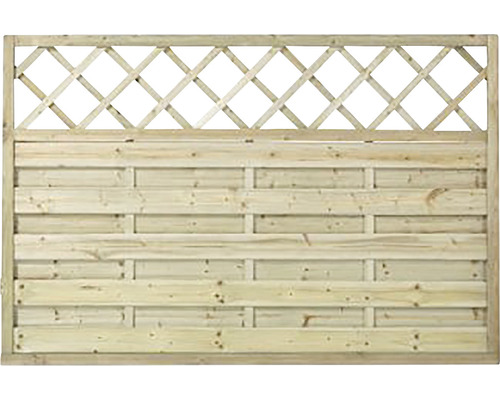 Hauptelement PLUS Bergen mit Rankgitter 180 x 120 cm kesseldruckimprägniert Holzzaun mit Latten und Rankgitter