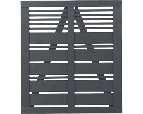 Einzeltor PLUS Silence 100 x 110 cm RAL 9005 schwarz Graue Zaunblende mit horizontalen Schlitzen