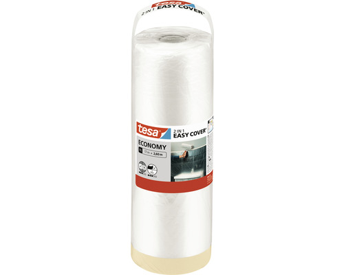 tesa Easy Cover Economy XL Nachfüllpack beige 17 m x 2,60 m Tesa 2-in-1 Easy Cover Abdeckfolie mit Klebeband, 17 Meter mal 2,60 Meter