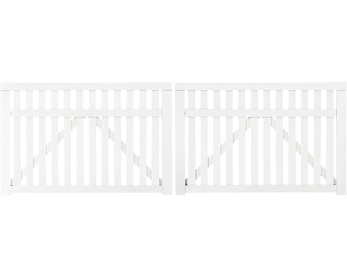Doppeltor PLUS Country 300 x 98 cm RAL 9010 weiß Weißes Gartentor aus Holz