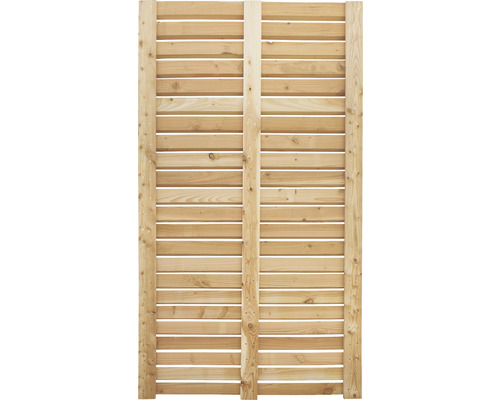 Holzzaun-Element mit horizontalen Lamellen für den Garten