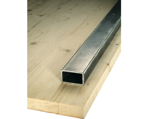 Holzplatte mit Rechteckrohr