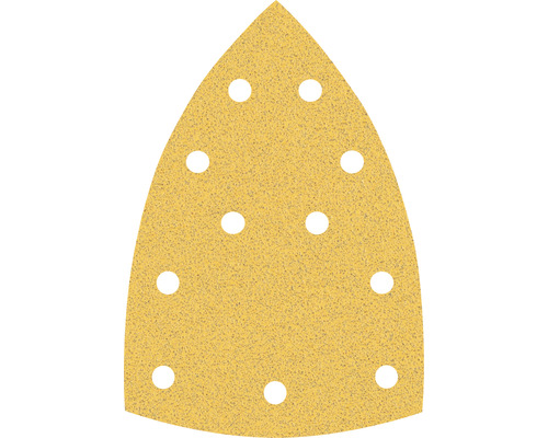 Schleifpapier Bosch C470, 102x62 mm, K80, Expert 10 Stk. Dreieckiges Schleifpapier mit Löchern